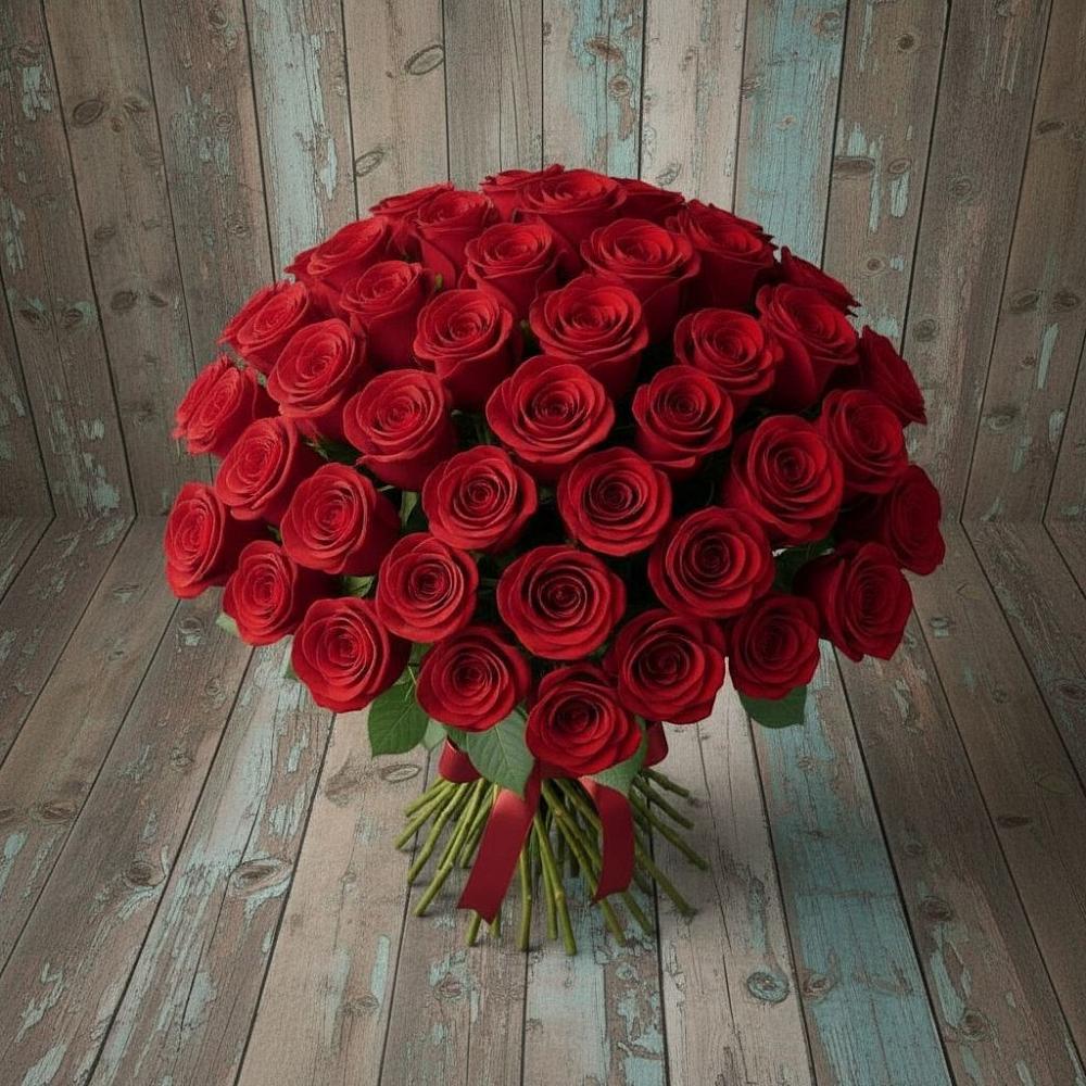 Букет 55 Красных роз Фридом в Бураево