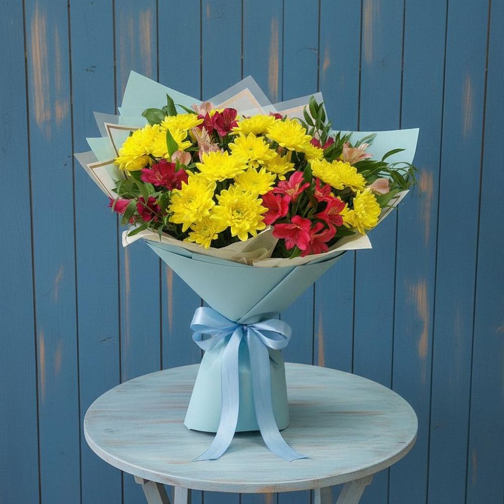 Букет цветов из: Альстромерии и Хризантемы в Бураево