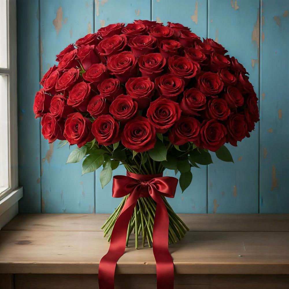 Букет Красные розы Блэк Меджик в Бураево