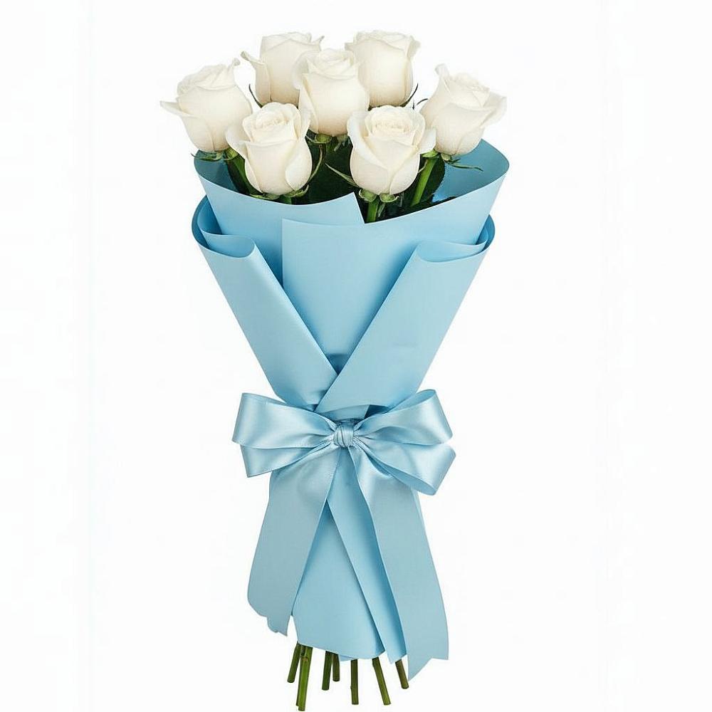 Букет 7 белых роз Проуд в Бураево