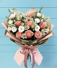 Букет цветов из:  Розы, Альстромерии и Лизиантусы #REPLACE_PRED# Бураево