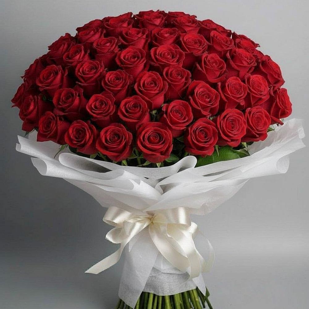 Букет 101 Красная роза Блэк Мэджик в Бураево