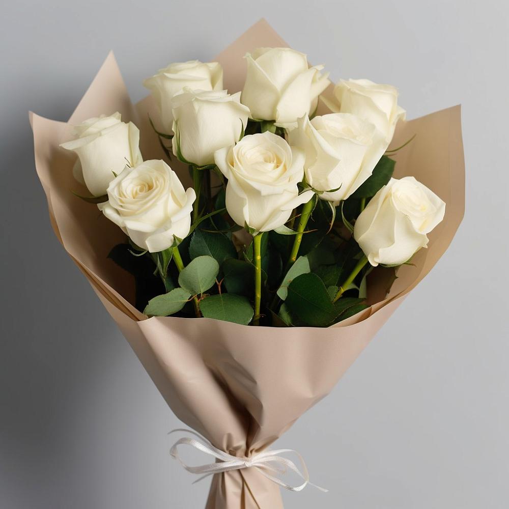 Букет 9 Белых роз Эдлесс Лав в Бураево