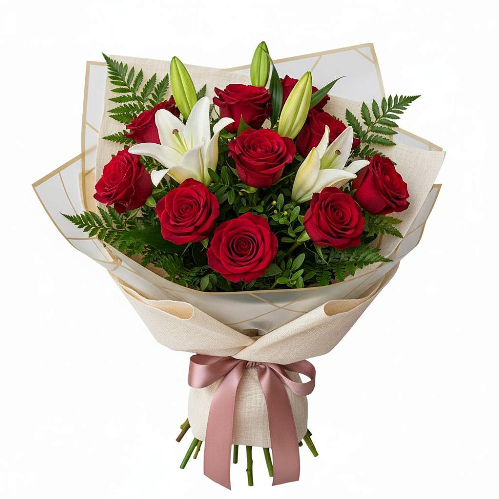 Букет цветов из: Лилии и Розы в Бураево