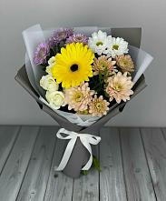 Букет цветов из:  Розы, Герберы и Хризантемы в Бураево