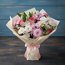 Букет цветов из:  Хризантемы, Альстромерии и Розы в Бураево