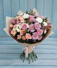 Букет цветов из:  Хризантемы, Розы и Альстромерии #REPLACE_PRED# Бураево