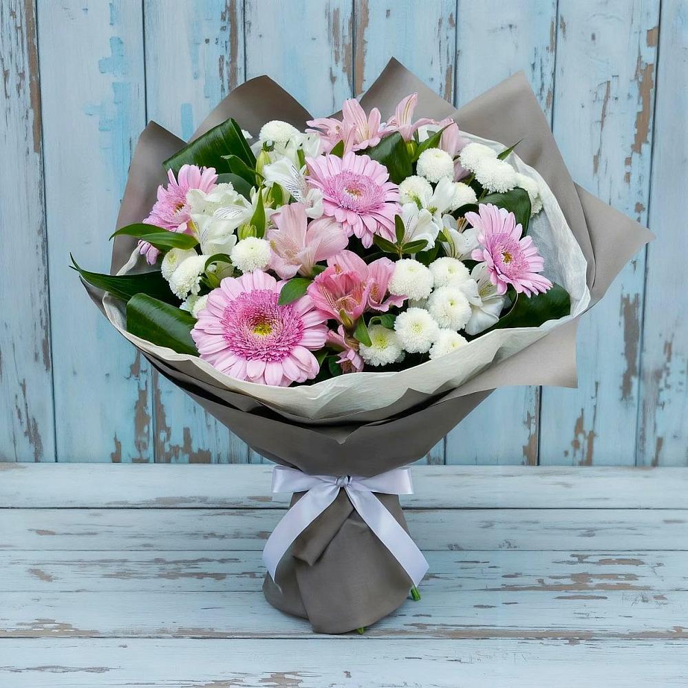 Букет цветов из: Герберы, Альстромерии и Хризантемы в Бураево