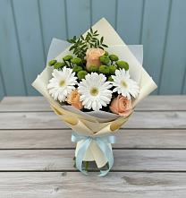 Букет цветов из:  Герберы, Розы и Хризантемы в Бураево