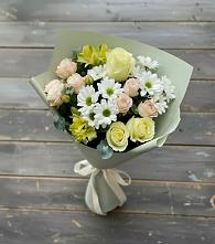 Букет цветов из:  Альстромерии, Розы и Хризантемы в Бураево