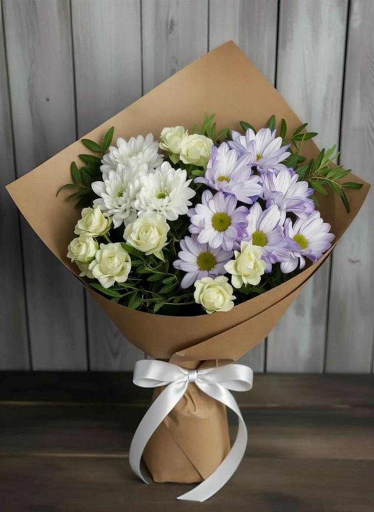 Букет цветов из: Хризантемы и Розы в Бураево